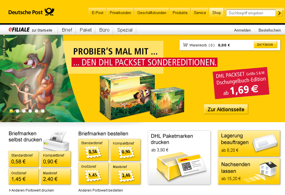 Deutsche Post DHL Abteilung Webshops